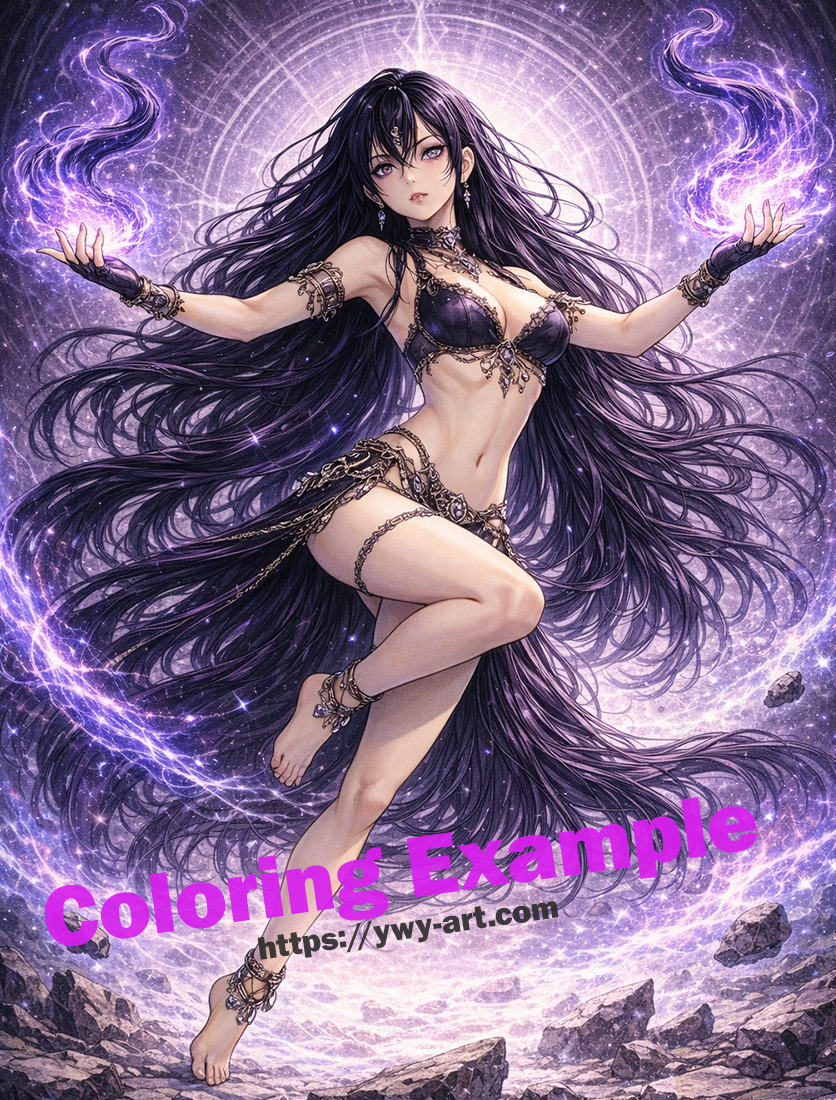 Kali coloring example with flowing energy